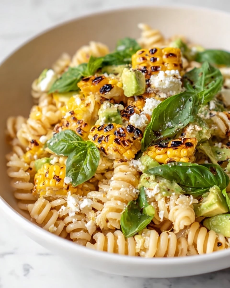 Creamy Street Corn Pasta Salad Recipe - Recipe Image
