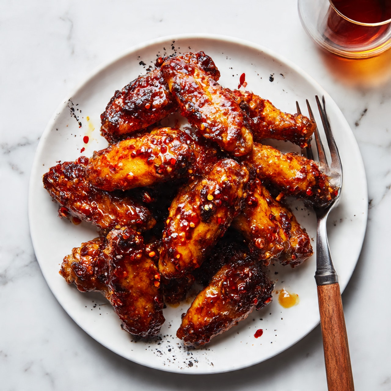 Sweet and Spicy Hot Honey Peach Lemon Pepper Chicken Wings Recipe - Recipe Image
