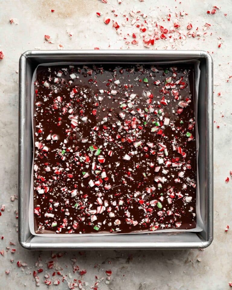 Peppermint Brownies with Peppermint Ganache and Candy Cane Topping Recipe