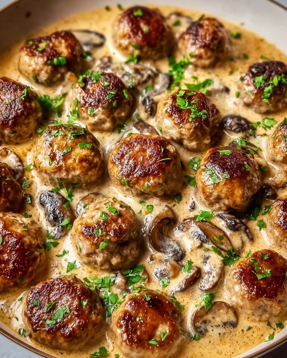 Creamy Mushroom Chicken Meatballs (30-Minutes) Recipe - Recipe Image