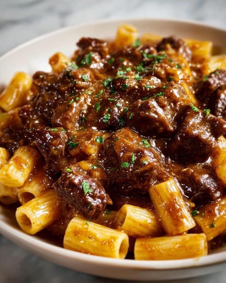 Creamy Garlic Beef Pasta Recipe