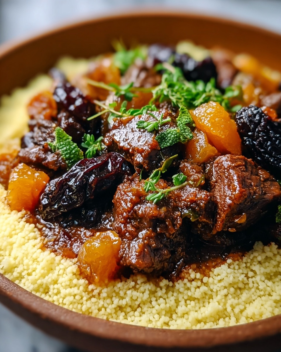 Moroccan-Inspired Beef Stew with Apricots and Raisins Recipe - Recipe Image