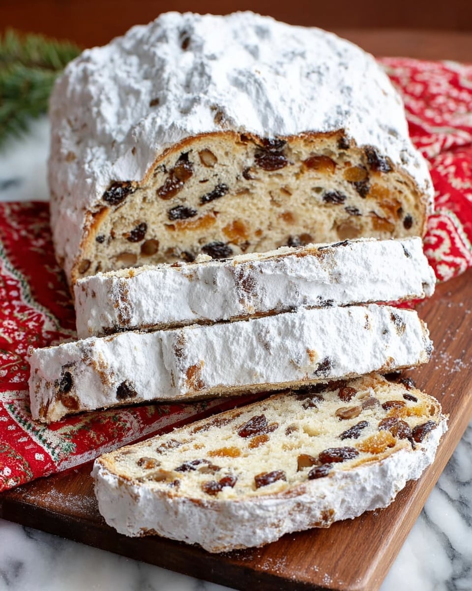 Authentic German Christmas Stollen with Marzipan, Dried Fruits, and Nuts Recipe - Recipe Image