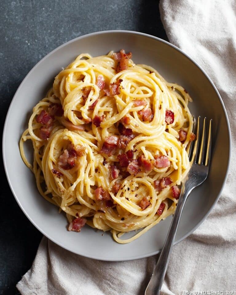 Creamy Pasta Carbonara with Crispy Bacon and Parmesan Recipe