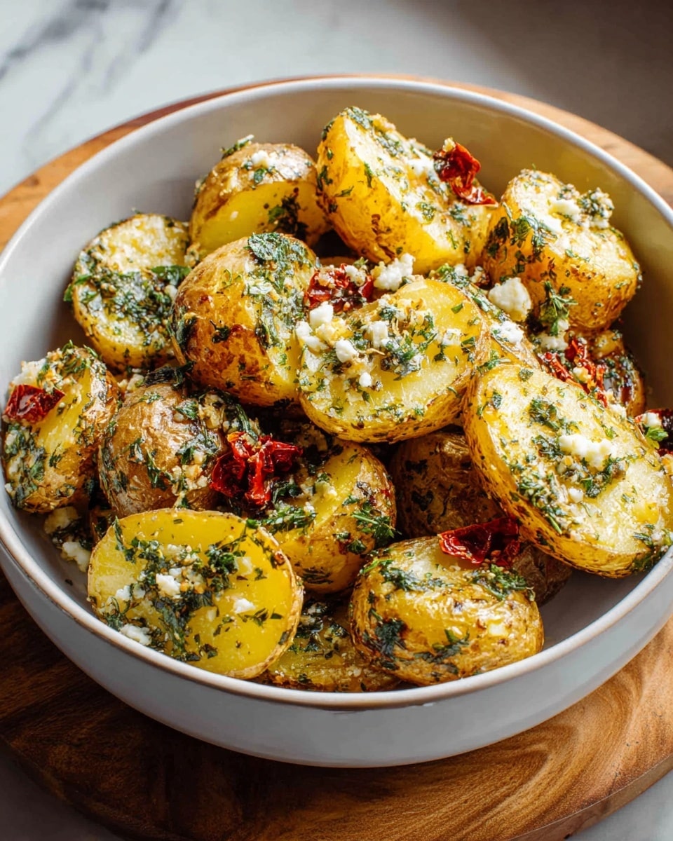 Greek-Style Lemon Potatoes with Garlic and Oregano – Easy Mediterranean Side Dish Recipe - Recipe Image