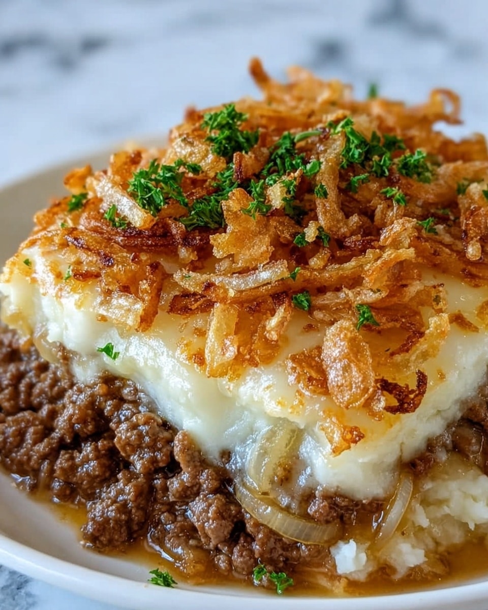 French Onion Ground Beef and Rice Casserole Recipe - Recipe Image