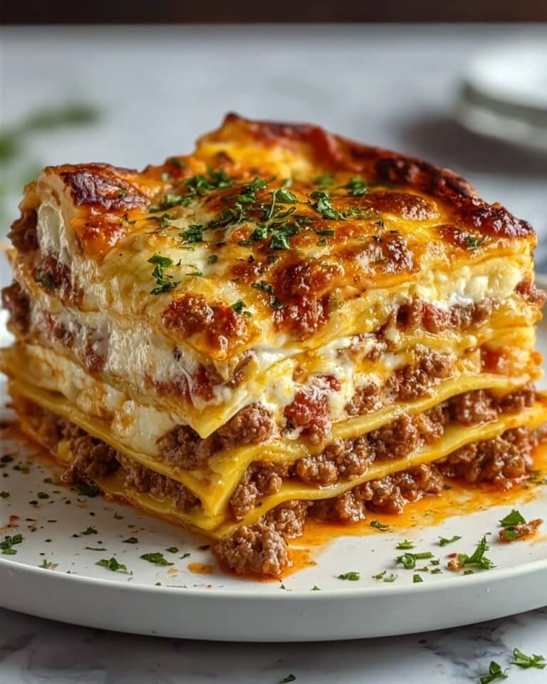 Parmesan Garlic Bacon Cheeseburger Lasagna Recipe