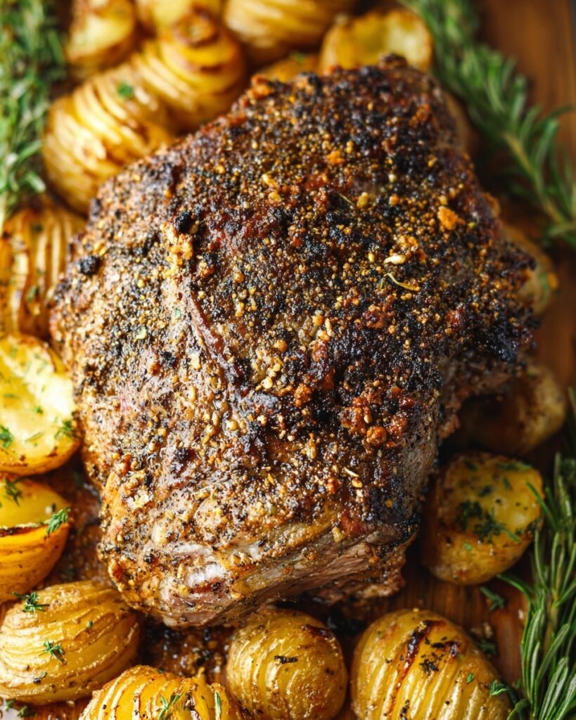 Roasted Leg of Lamb with Garlic, Rosemary, and Thyme Recipe