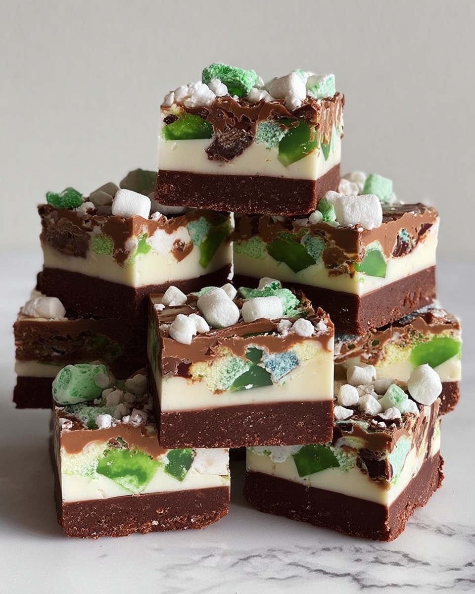 Triple-Decker Choc-Mint Rocky Road Recipe - Recipe Image