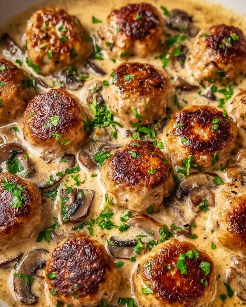 Creamy Mushroom Chicken Meatballs (30-Minutes) Recipe - Recipe Image