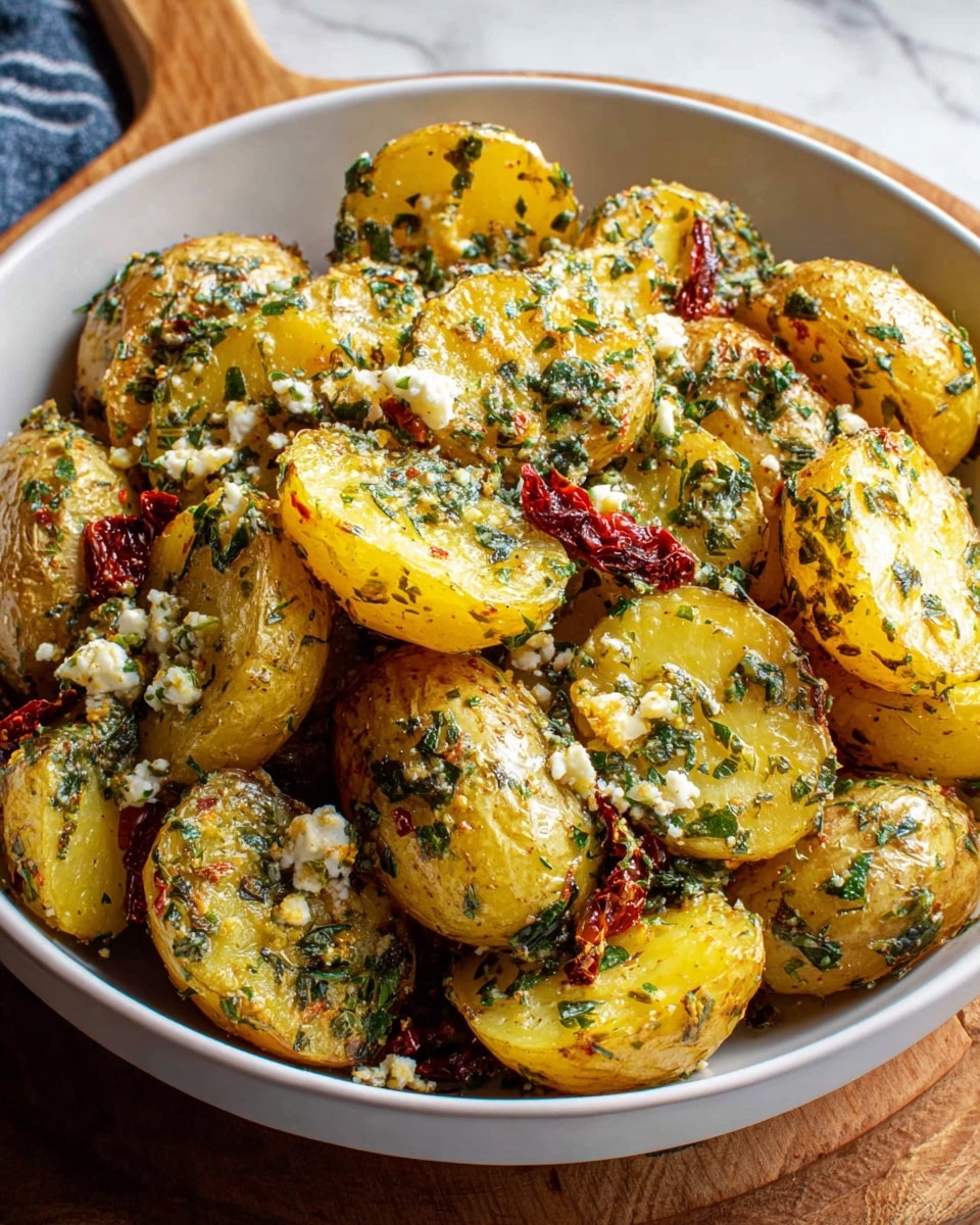 Greek-Style Lemon Potatoes with Garlic and Oregano – Easy Mediterranean Side Dish Recipe