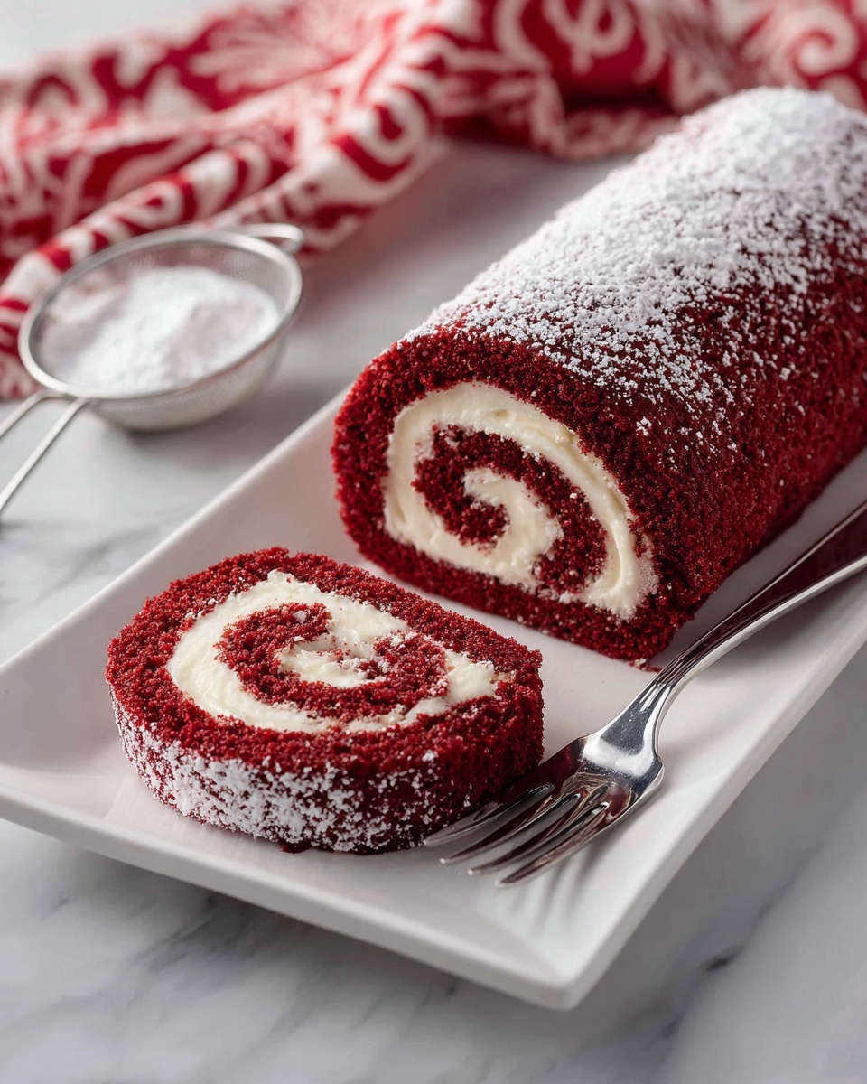 Red Velvet Cake Roll Recipe - Recipe Image