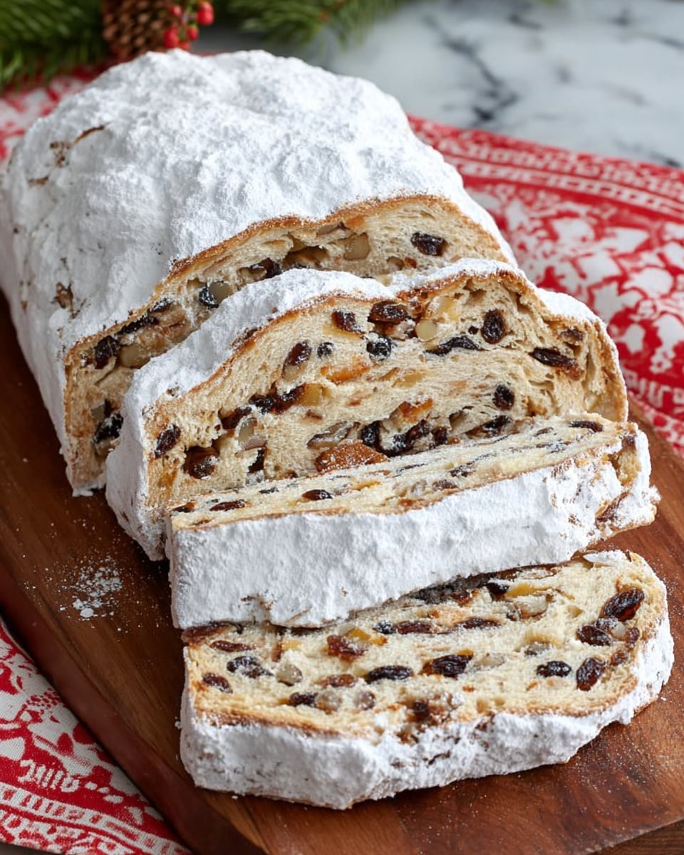 Authentic German Christmas Stollen with Marzipan, Dried Fruits, and Nuts Recipe - Recipe Image