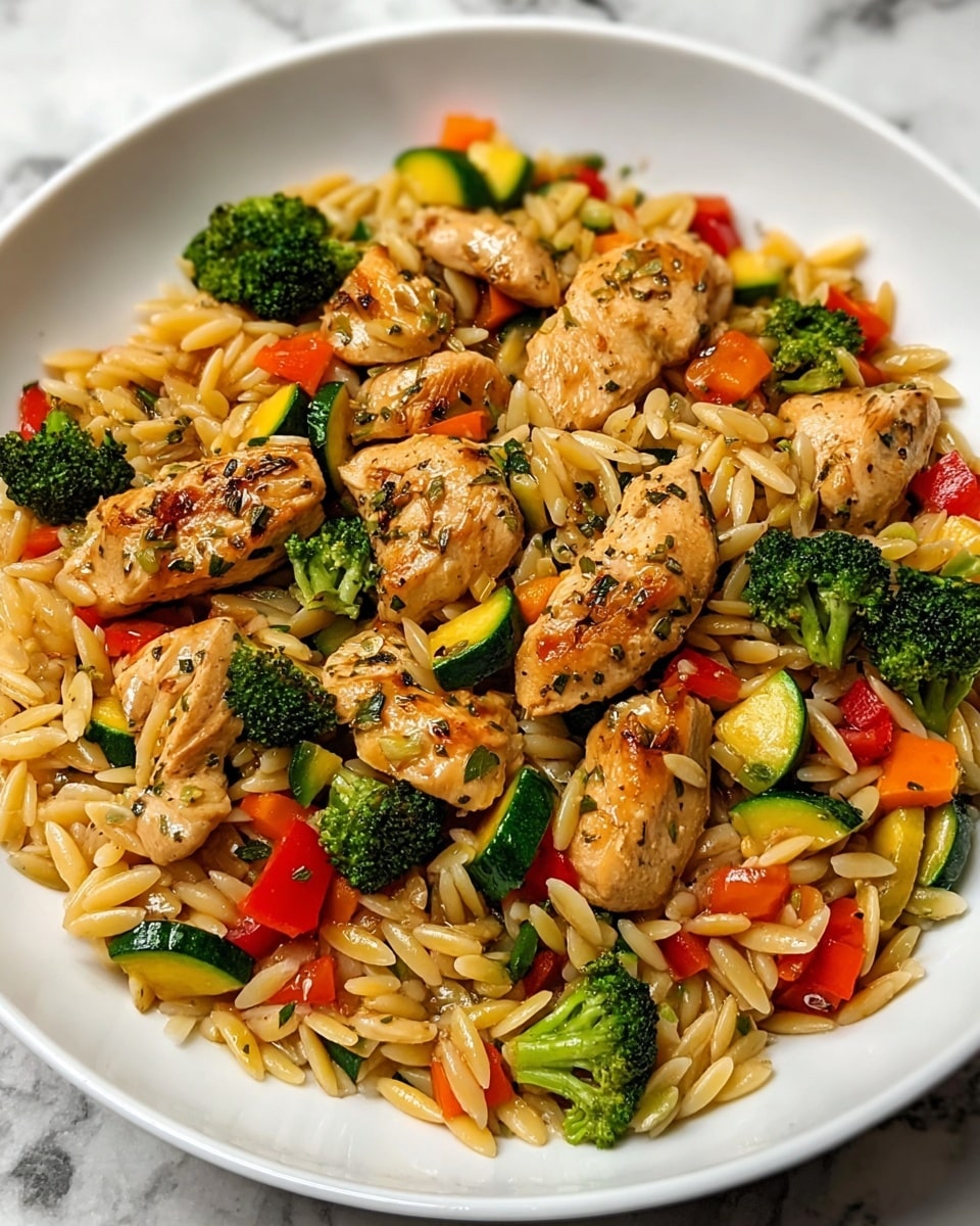 Lemon Chicken & Veggie Orzo Stir Fry Recipe - Recipe Image