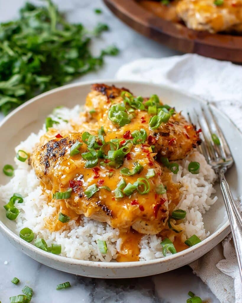 Skillet Bang Bang Chicken Thighs Recipe