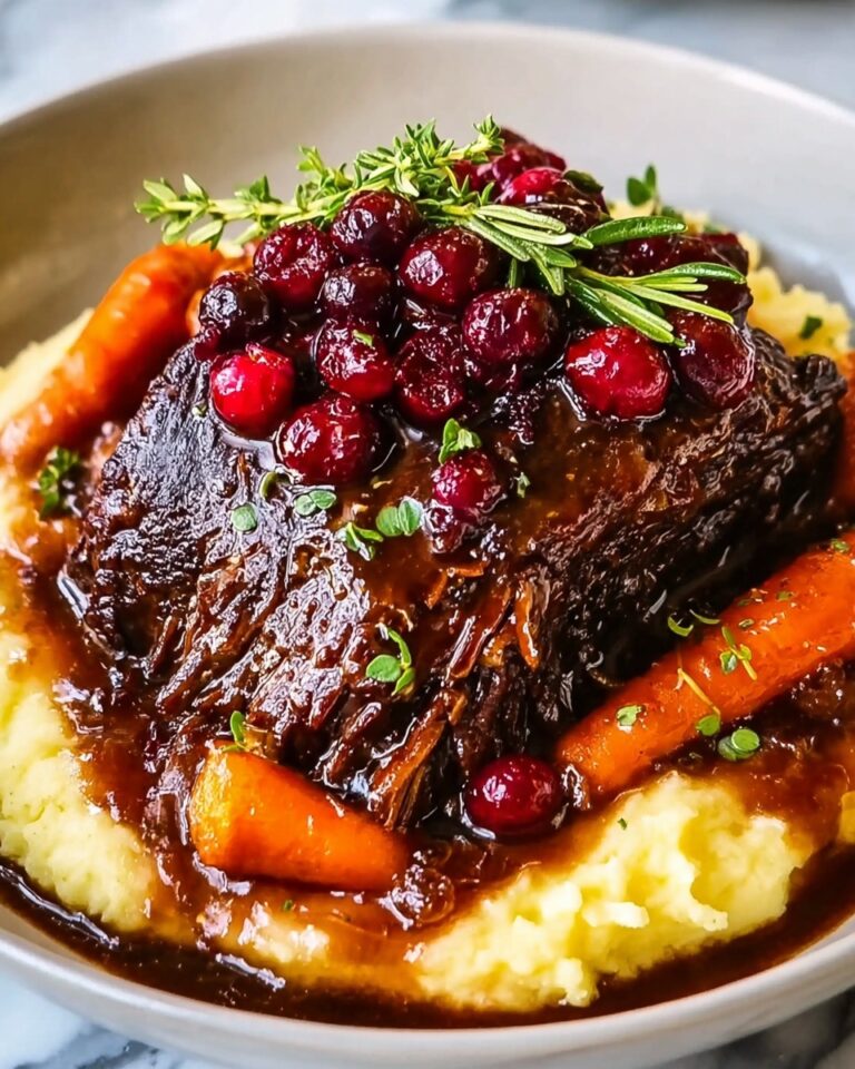 Slow-Braised Beef Roast with Cranberry Balsamic Glaze Recipe