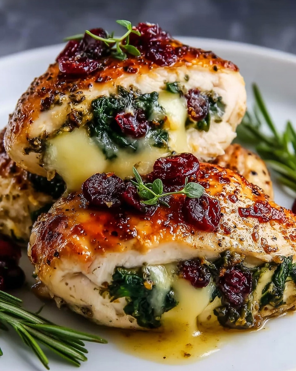 Cranberry & Spinach Stuffed Chicken with Brie Recipe - Recipe Image