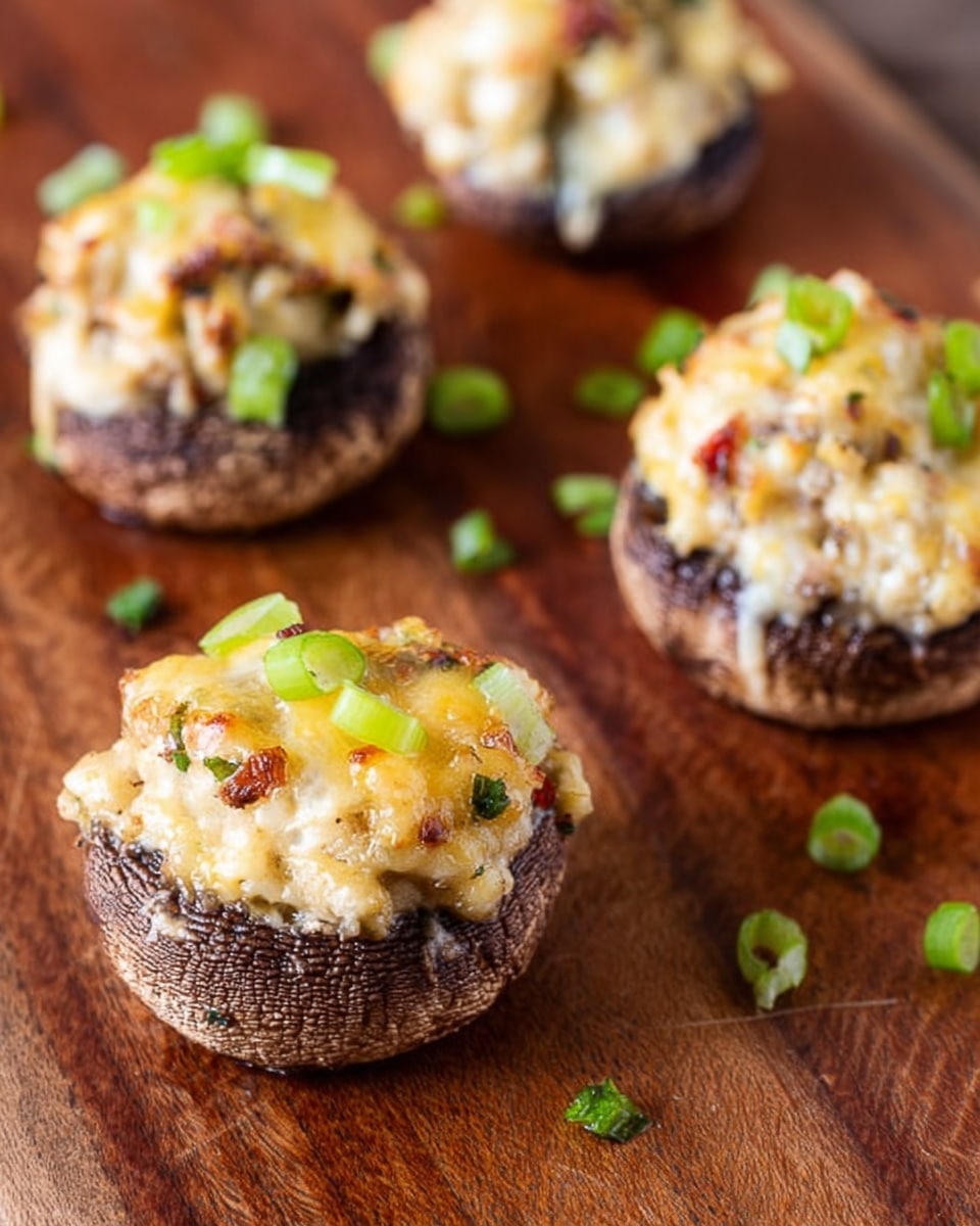 Seafood Stuffed Mushrooms with Garlic and Gouda Recipe - Recipe Image