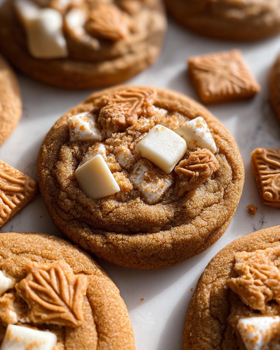 Biscoff Cookie Butter White Chocolate Chip Cookies Recipe - Recipe Image