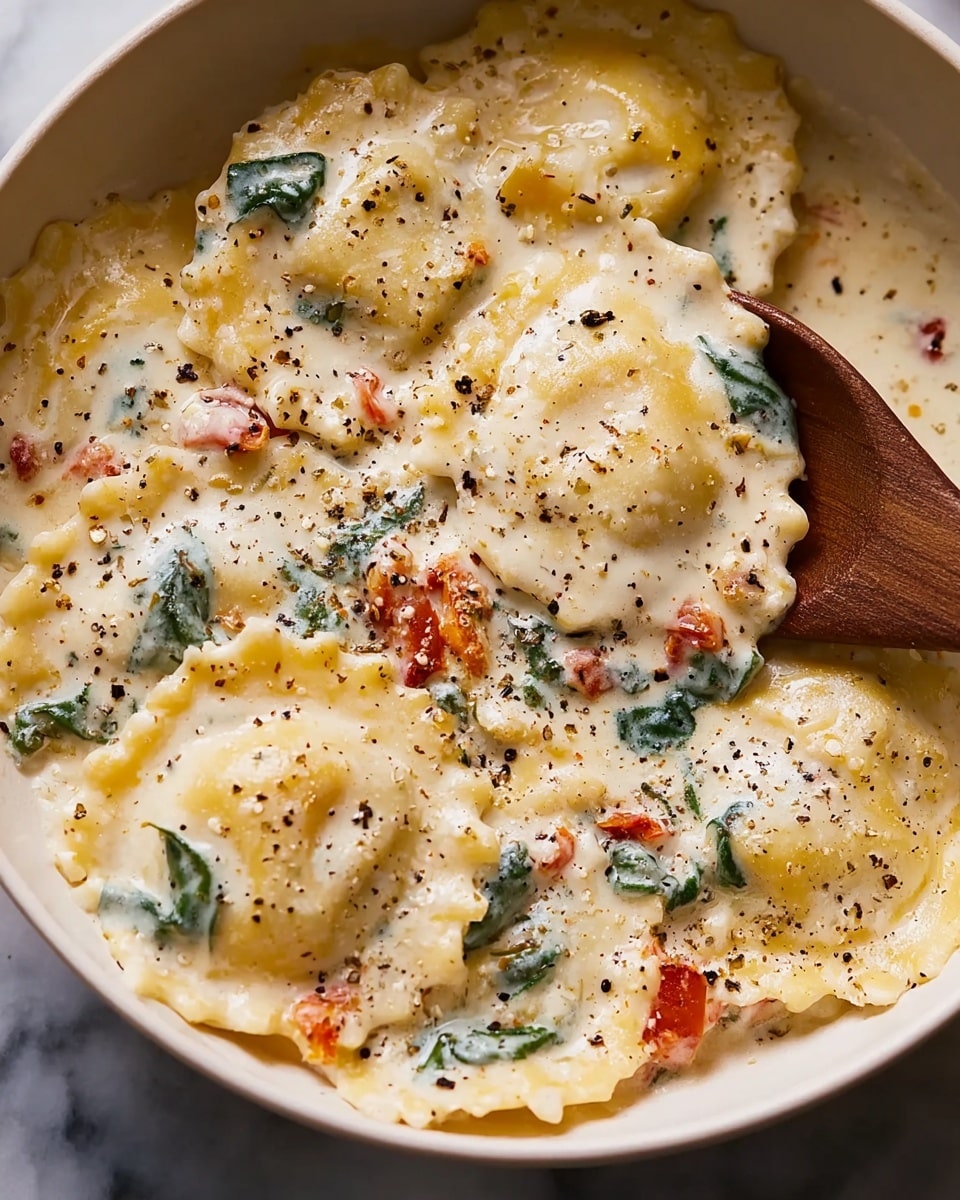 Creamy Tuscan Ravioli Soup Recipe - Recipe Image