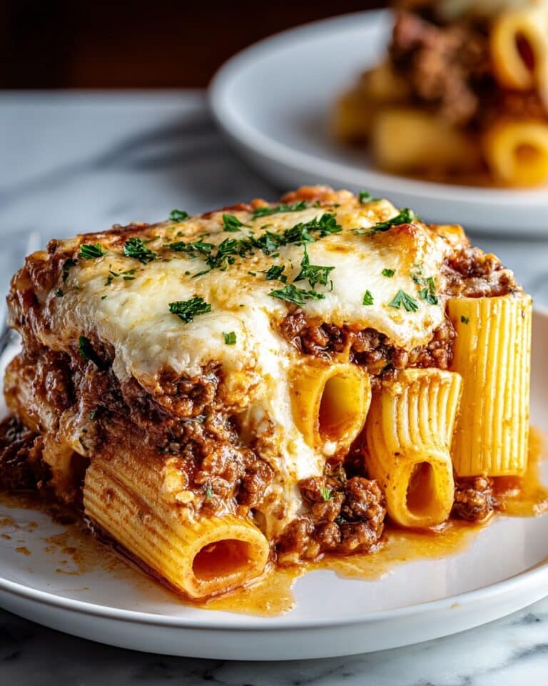 Baked Rigatoni Stuffed with Beef Ragu & Mozzarella Recipe