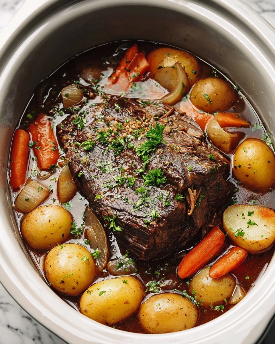 Slow Cooker Beef Roast with Potatoes and Carrots Recipe