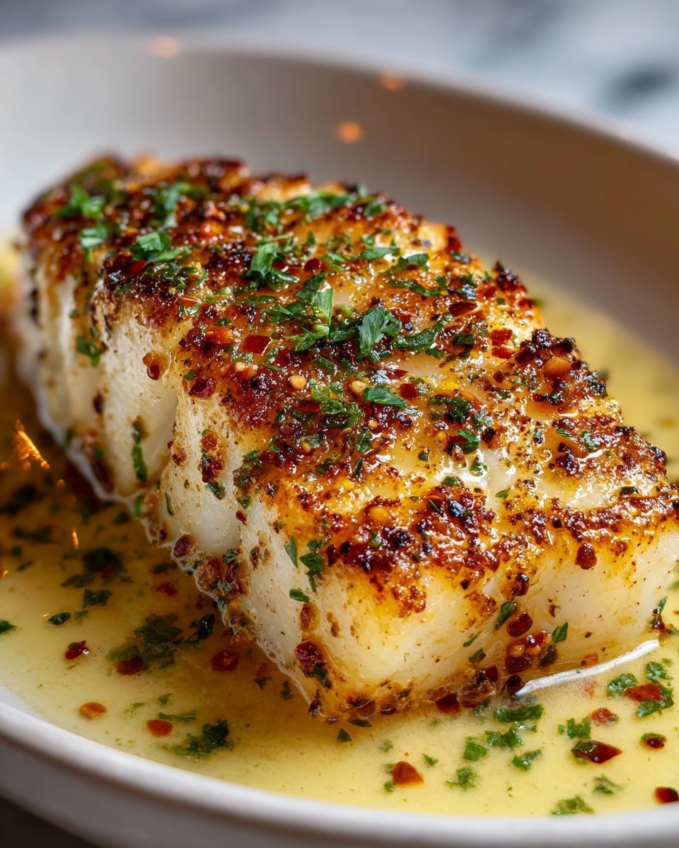 Large white serving platter showcasing a whole batch of perfectly blackened, golden seared fish fillets arranged neatly around a generous bowl of creamy herb-dotted dipping sauce, garnished with finely chopped parsley and lemon zest, displayed with professional food styling on a white marble countertop, natural lighting highlighting the rich spices and tender flaky texture, photographed from a 3/4 angle, whole dish in frame, hero shot from a food magazine, photo taken with an iphone --ar 4:5 --v 7