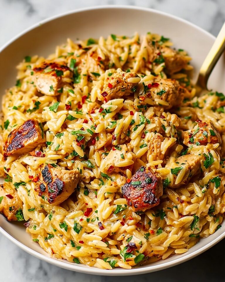 One Pot Cajun Chicken Alfredo Orzo Recipe