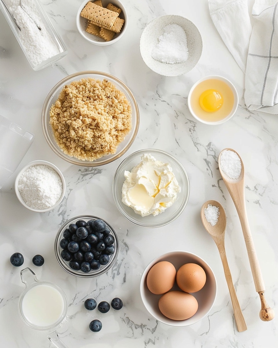 Single white plate with a close-up of a single mini blueberry swirl cheesecake, featuring a visible creamy interior marbled with rich blueberry compote, resting on a golden graham cracker crust, garnished with a fresh blueberry and a delicate slice of lemon, natural lighting highlighting the smooth texture and vibrant colors, white marble background, styled intimate plated serving photo taken with an iphone --ar 4:5 --v 7