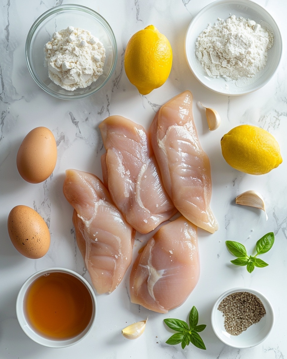 Single white plate featuring one golden-brown cooked chicken thigh garnished with finely chopped fresh parsley, accompanied by several thin lemon wedges arranged around it, close-up angled view highlighting the crispy skin texture and moist interior, natural light emphasizing the glistening pan sauce on the meat, set on a white marble surface, styled as an individual plated serving ready to eat, photo taken with an iphone --ar 4:5 --v 7
