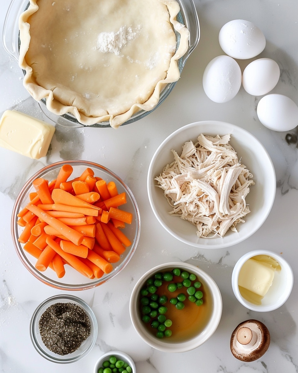 Large white ceramic baking dish filled with a whole golden-brown chicken pot pie, featuring a perfectly crimped and flaky crust topped with a light sprinkle of freshly chopped parsley and cracked black pepper, showcasing steam vents elegantly cut into the crust, photographed from a 3/4 angle on a white marble countertop with natural lighting, styled as a hero food magazine shot, photo taken with an iphone --ar 4:5 --v 7