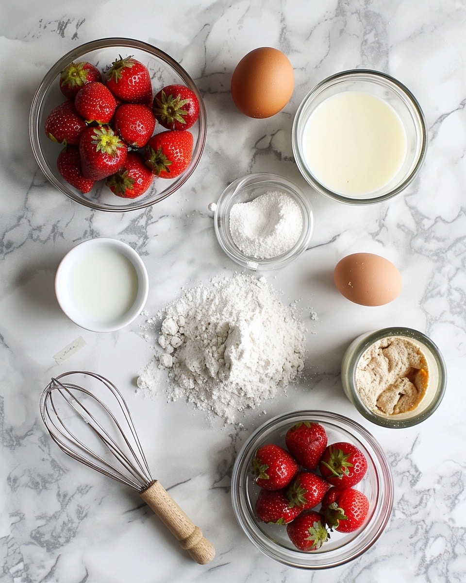 Single white plate showcasing one donut slice with a soft, airy interior revealed, topped generously with a glossy, pale pink strawberry glaze that has visible specks of real strawberry pieces, close-up angled view highlighting the fluffy texture and moist crumb inside, small fresh strawberry garnish beside the slice, white marble background, natural light enhancing the vibrant colors, styled like a food blog individual serving photo taken with an iphone --ar 4:5 --v 7