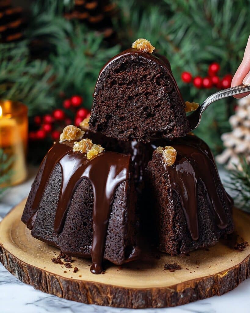 Chocolate Chestnut Bundt Cake with Candied Chestnuts and Rich Ganache Recipe
