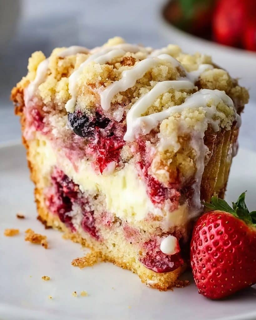 Strawberry Cream Cheese Muffins with Streusel Crumb Topping Recipe