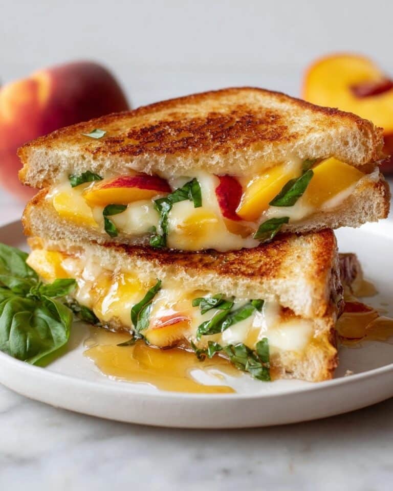 Honey Peach & White Cheddar Grilled Cheese Recipe