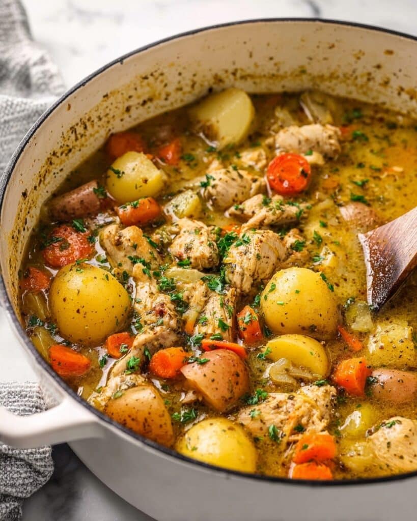 Hearty Chicken Stew with Baby Potatoes and Herbs Recipe