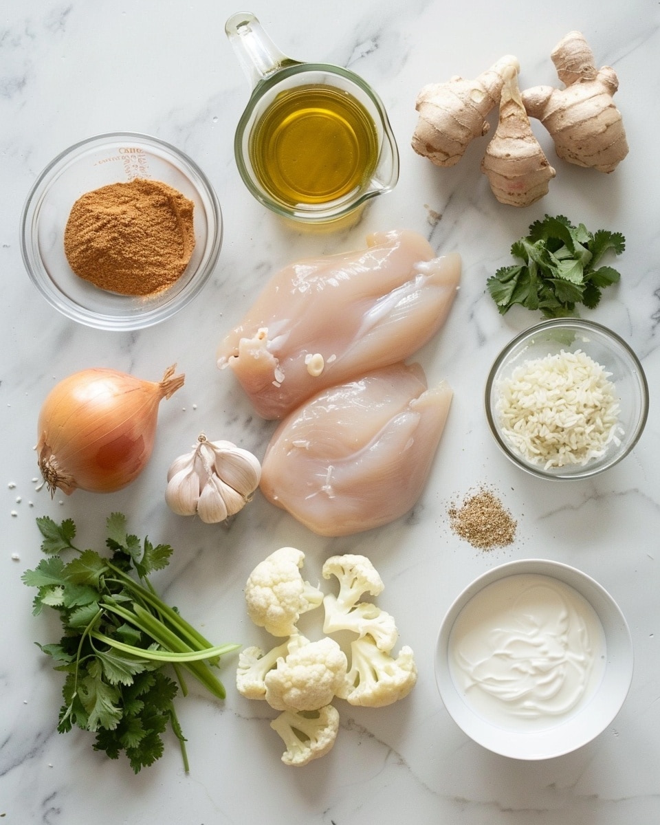 Single white bowl with a plated serving of creamy chicken curry atop fluffy white basmati rice, close-up angle capturing tender chicken chunks enveloped in rich, spiced orange sauce with visible herbs and peas, garnished with fresh chopped cilantro, steam gently rising, placed on a white marble surface under natural lighting, styled like a food blog intimate serving photo taken with an iphone --ar 4:5 --v 7