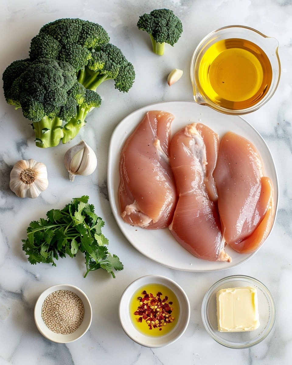 Single white bowl featuring a close-up view of a single serving of tender golden-browned bite-sized chicken pieces nestled among vibrant green broccoli florets, sprinkled with finely chopped fresh herbs, toasted sesame seeds, and small pieces of red chili, showcasing the crisp texture of the broccoli and the juicy interior of the chicken, steam lightly rising, placed on a white marble surface, natural lighting emphasizing the rich colors and textures, styled like a food blog individual portion photo taken with an iphone --ar 4:5 --v 7