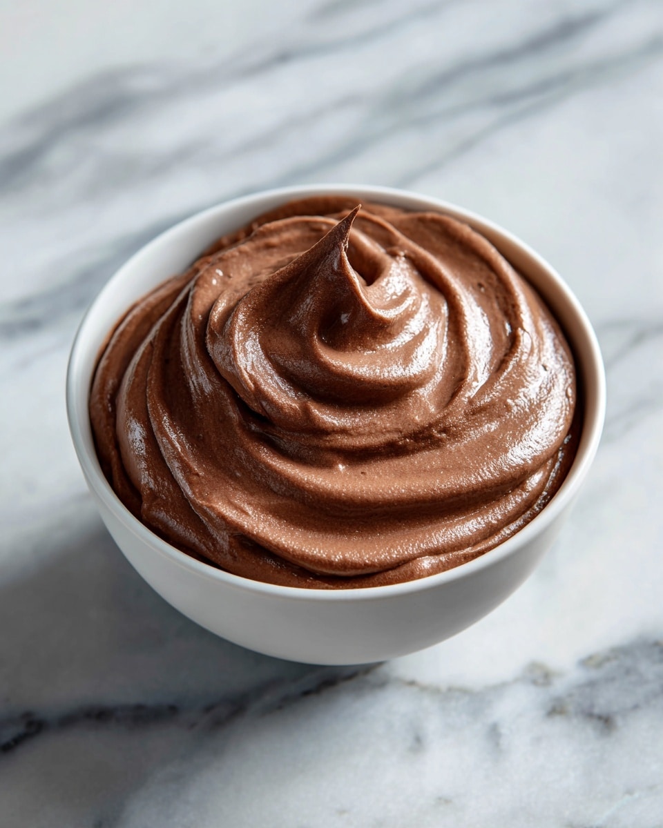 Large white bowl filled with rich, chocolate chia pudding layered with smooth, creamy chocolate mousse on top, garnished generously with dark chocolate chunks, whole dish captured with natural lighting, shown from a 3/4 angle on a white marble countertop, professional food magazine hero shot photo taken with an iphone --ar 4:5 --v 7