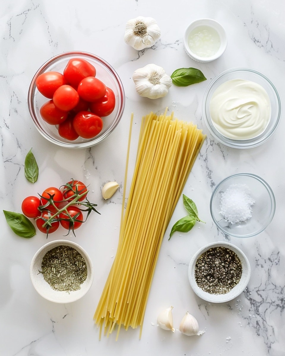 Single white bowl containing a generous single serving of rigatoni pasta coated in a rich, creamy tomato and cheese sauce, close-up angle emphasizing the thick, velvety texture of the sauce clinging to each pasta tube, visible herbs and finely chopped tomatoes throughout,fresh green basil leaves sprinkled on top for a pop of color, with cheese strands stretching from the fork lifting one piece, placed on a white marble surface under natural lighting, intimate plated serving photo taken with an iphone --ar 4:5 --v 7