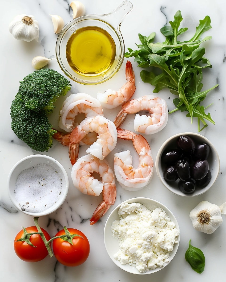 Single white plate featuring a plated serving of creamy broccoli and shrimp salad, close-up angled view emphasizing the juicy pink shrimp nestled among vibrant green broccoli florets and fresh leafy herbs, all coated in a rich, speckled dressing with visible flecks of chili flakes and grated cheese, placed on a white marble surface with natural light enhancing the fresh textures and colors, intimate styled food blog presentation photo taken with an iphone --ar 4:5 --v 7