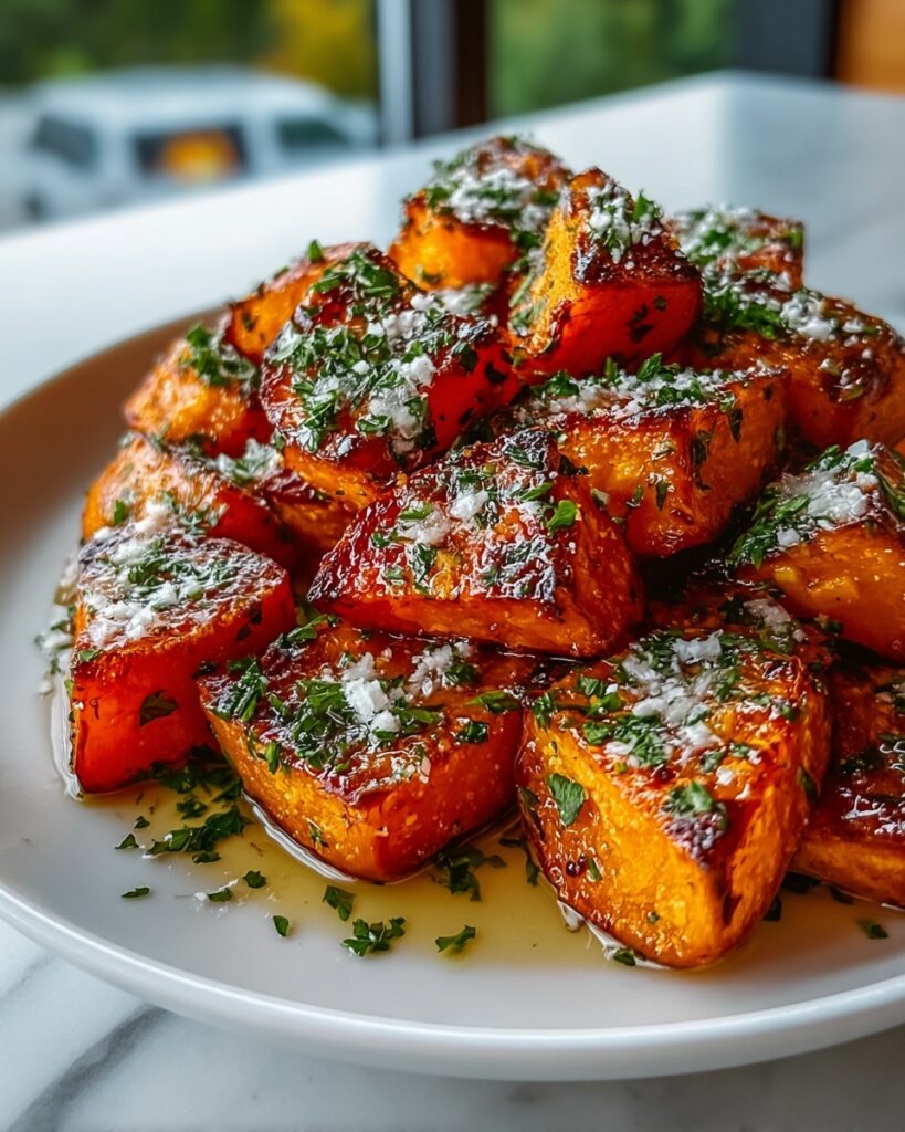 Garlic Parmesan Roasted Sweet Potatoes Recipe