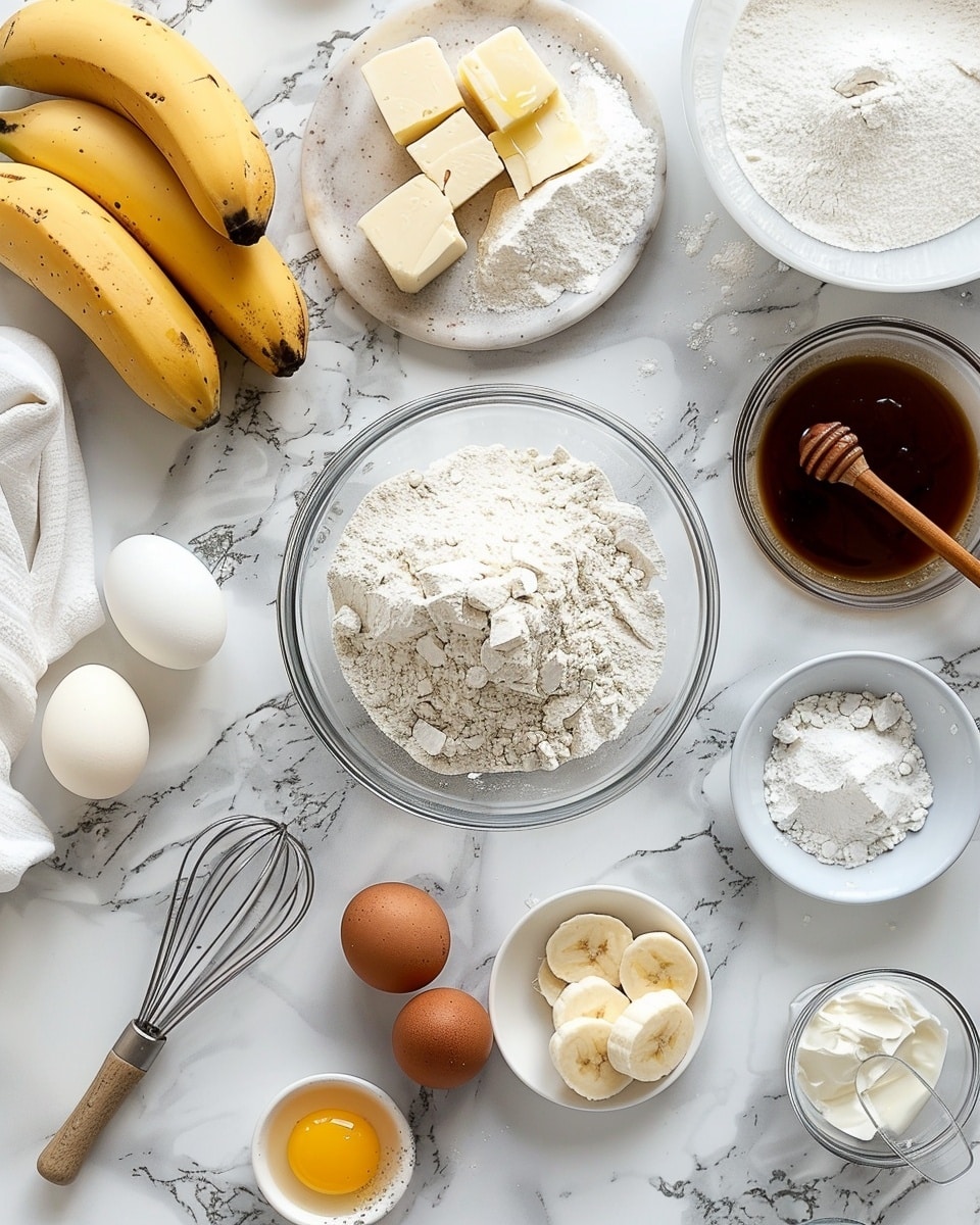 Single white plate with a thick slice of banana bread featuring a creamy swirl of cheesecake filling running through the center, showcasing a moist interior dotted with chocolate chips, delicate drizzles of white icing on top, close-up angle highlighting the texture contrast between the soft bread and smooth filling, placed on a white marble surface with natural lighting, styled like an individual serving from a food blog, photo taken with an iphone --ar 4:5 --v 7