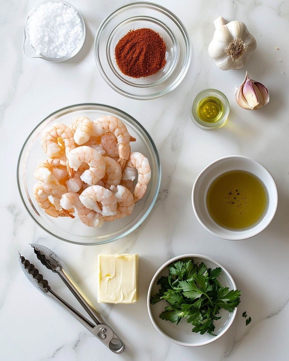 Single white plate showcasing a plated portion of spicy shrimp sautéed in a rich, reddish-orange sauce with finely chopped fresh herbs sprinkled over the glossy, tender shrimp, accompanied by a rustic piece of crusty bread on the side, all set on a white marble surface with natural light highlighting the vibrant textures and colors, close-up angled shot emphasizing the shrimp's plump texture and the sauce's depth, styled like a food blog serving ready to eat, photo taken with an iphone --ar 4:5 --v 7
