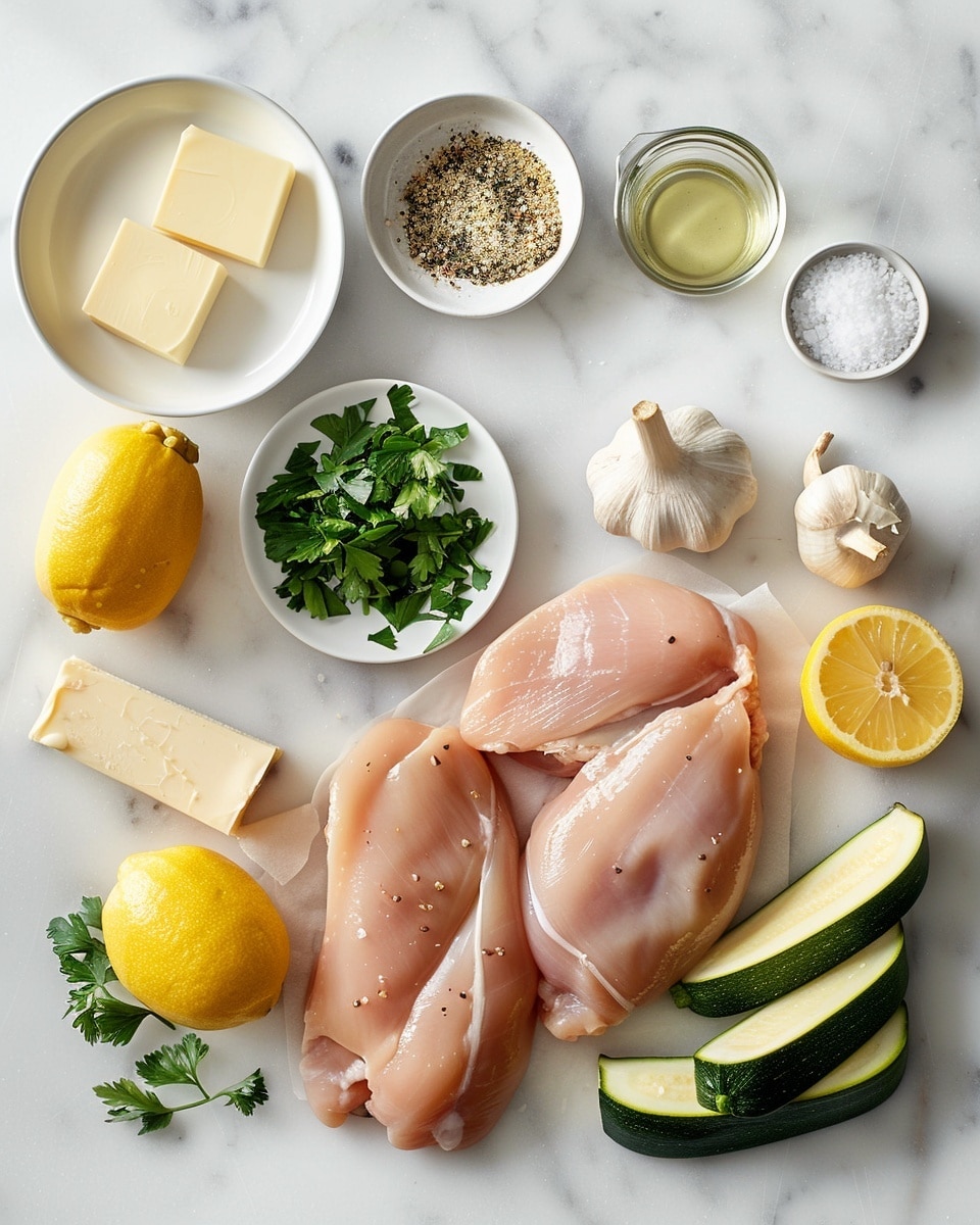 A single grilled chicken thigh placed on a white plate with a small serving of sautéed zucchini slices and bright yellow corn kernels, close-up view showing perfect char marks on the tender, juicy chicken with a glossy glaze, the zucchini revealing light grill lines and a vibrant green interior, sprinkled with chopped herbs for garnish, all set on a white marble surface with natural lighting highlighting the textures and colors, styled as a ready-to-eat plated serving, photo taken with an iphone --ar 4:5 --v 7