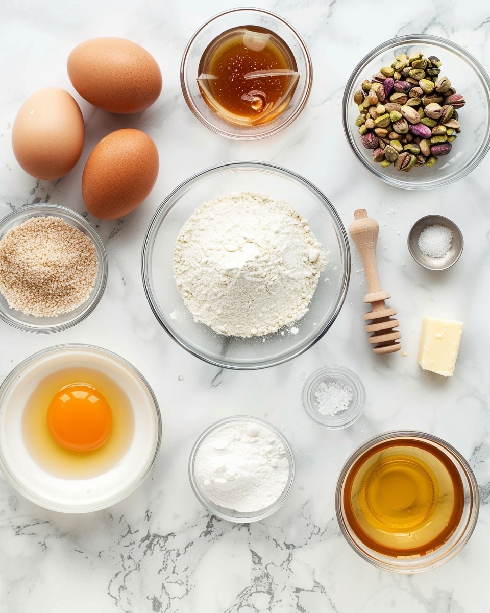 Single white plate with a close-up of one golden-brown cookie topped with crunchy chopped pistachios and a sprinkle of coarse sea salt, showing the slightly crinkled texture on the surface and soft, chewy interior visible in a gentle cross-section, natural light highlighting the glossy caramelized edges, set on a white marble background, intimate styled food blog photo taken with an iphone --ar 4:5 --v 7