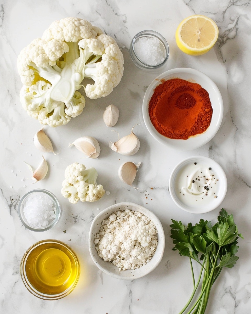 Single white plate with a close-up view of a plated portion of roasted, crispy cauliflower florets, golden-brown charred edges and vibrant turmeric seasoning clearly visible; a fork lifts one juicy floret showing its soft, tender interior texture, natural lighting highlighting the rustic, savory details, set on a white marble surface, styled intimate food blog serving photo taken with an iphone --ar 4:5 --v 7