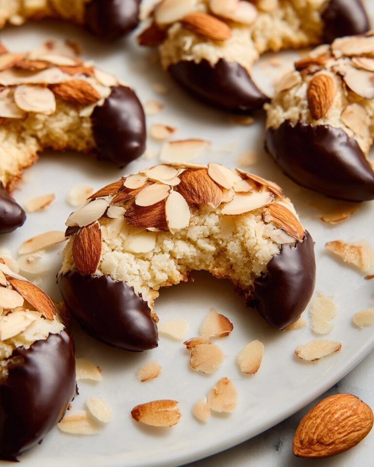 Chocolate Dipped Almond Horn Cookies Recipe