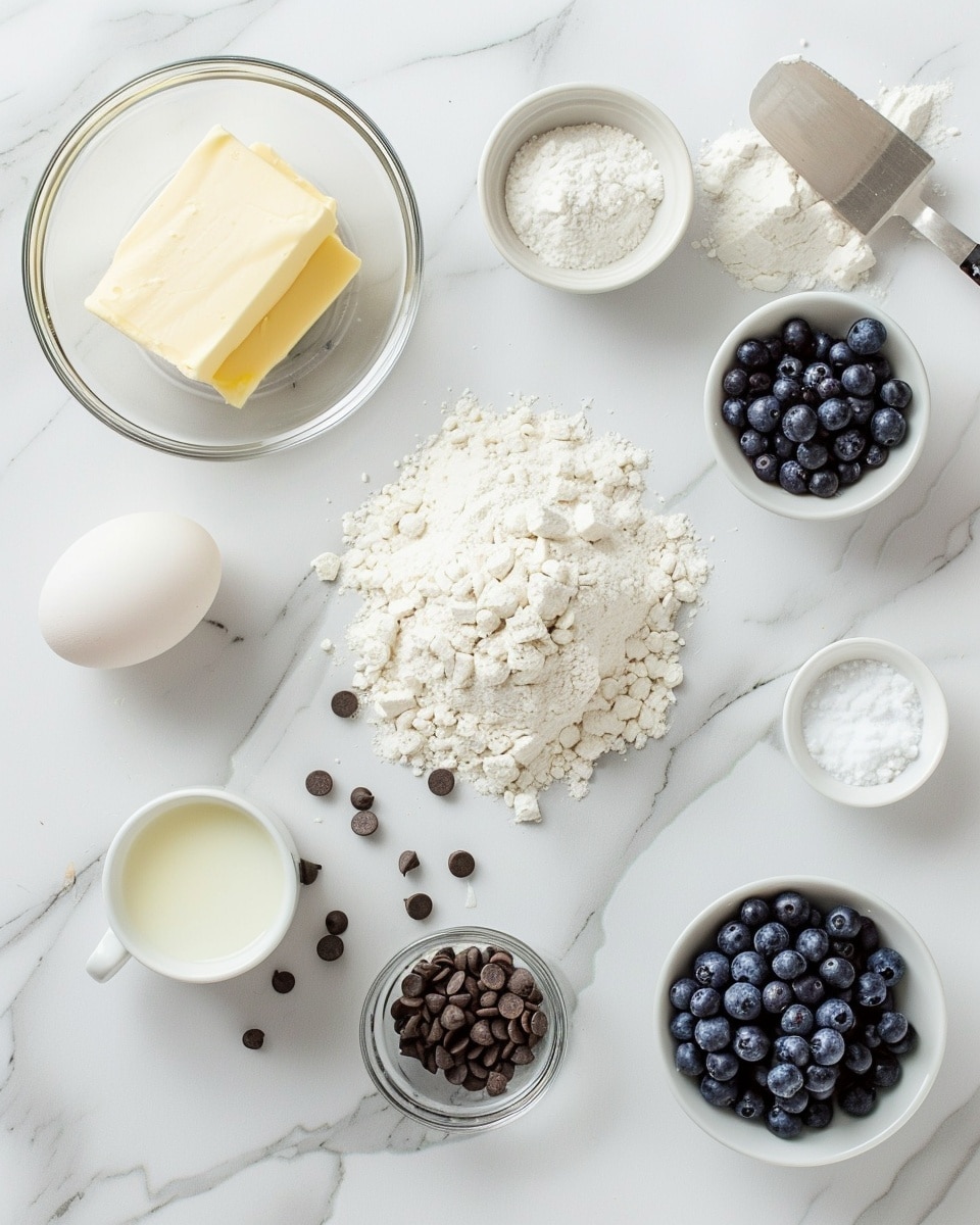 Single white plate holding one thick, round blueberry cookie with visible white chocolate chips embedded throughout, close-up angled view revealing the soft, chewy interior with scattered bursts of juicy blueberries and melted white chocolate, accompanied by a few fresh blueberries on the side, placed on white marble surface with natural lighting highlighting the texture and colors, styled like a food blog intimate serving photo taken with an iphone --ar 4:5 --v 7