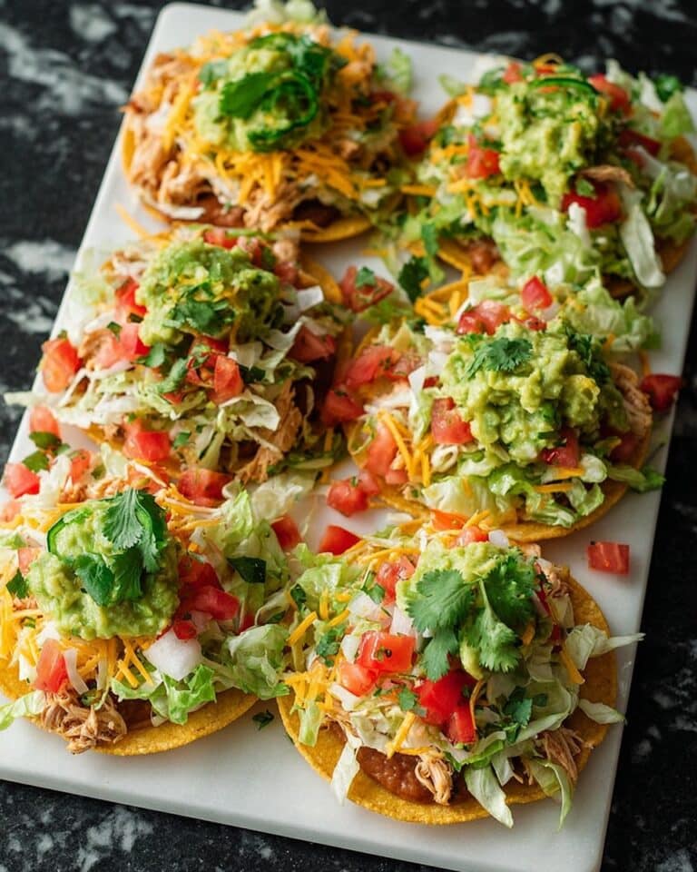 Chicken and Guacamole Tostadas with Refried Beans Recipe